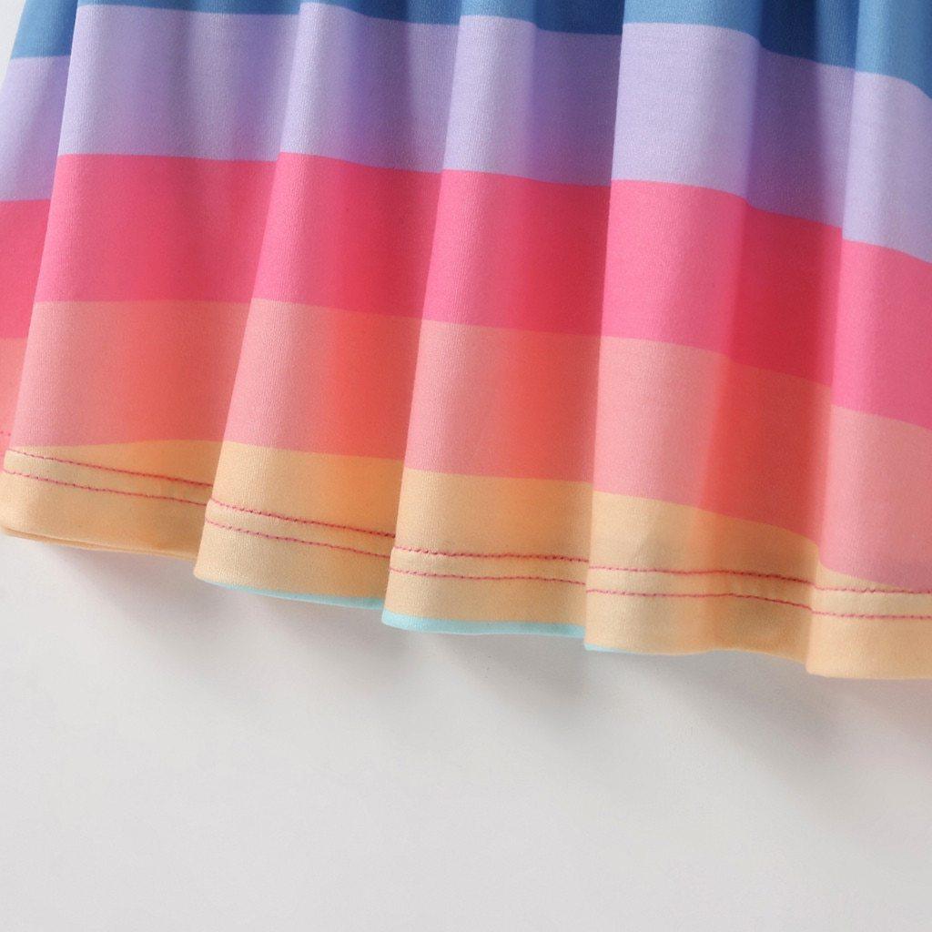 Rainbow Sequin Party Dress for Girls Sleeveless Playful Style