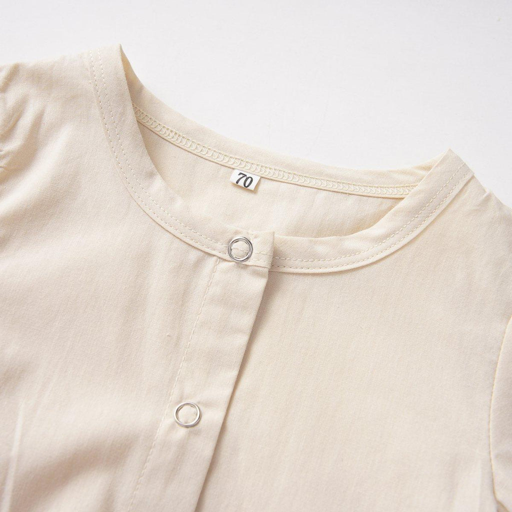 Adorable Sleeveless Cotton Button Romper for Baby Girls and Boys