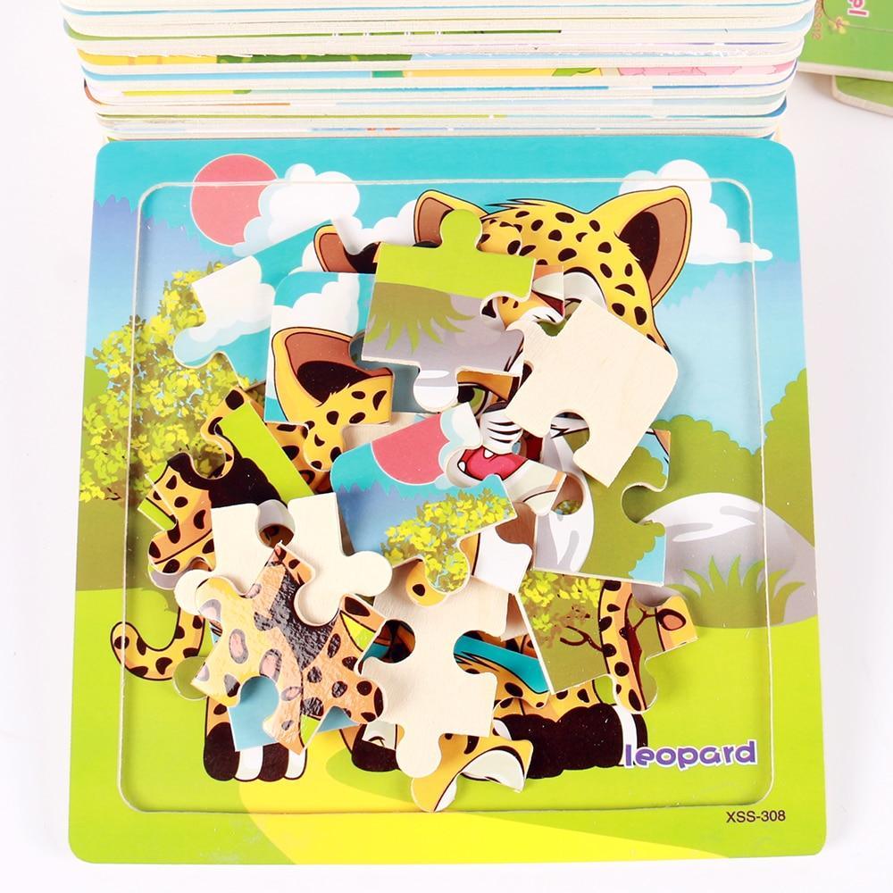 Wooden Animal Puzzle for Toddlers - Educational Early Learning Toy