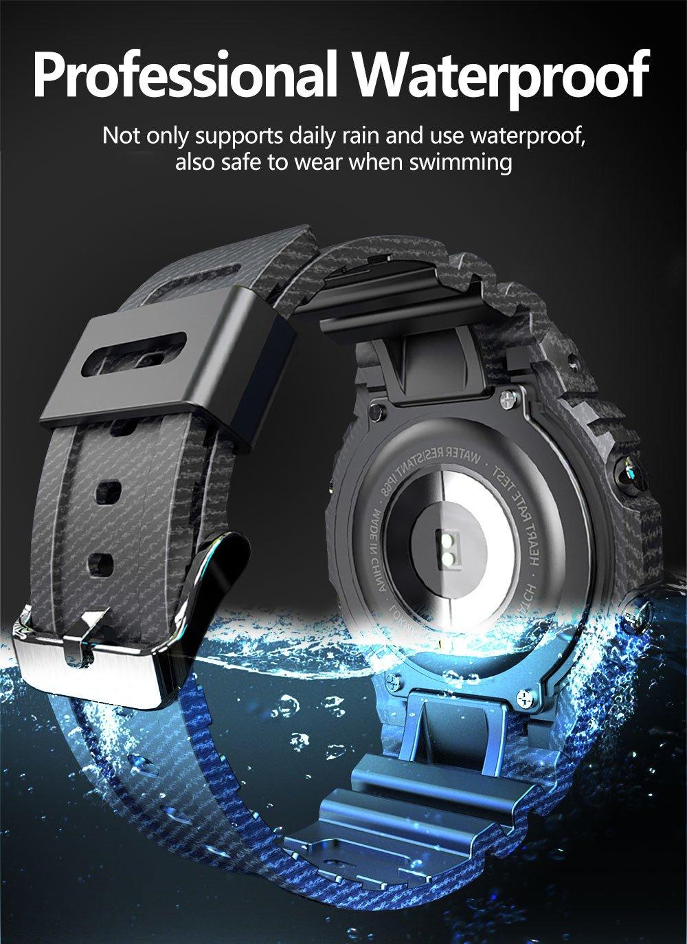 Unisex Smart Sports Watch with Heart Rate & Blood Pressure Monitor