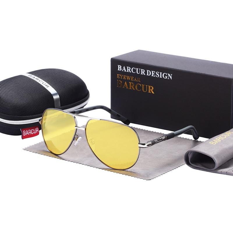 Unisex night vision polarized sunglasses with adjustable nose pads for driving