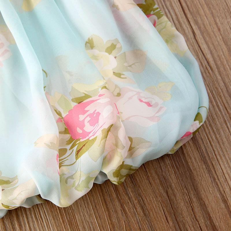 Bohemian Floral Chiffon Sleeveless Dress for Toddler Girls