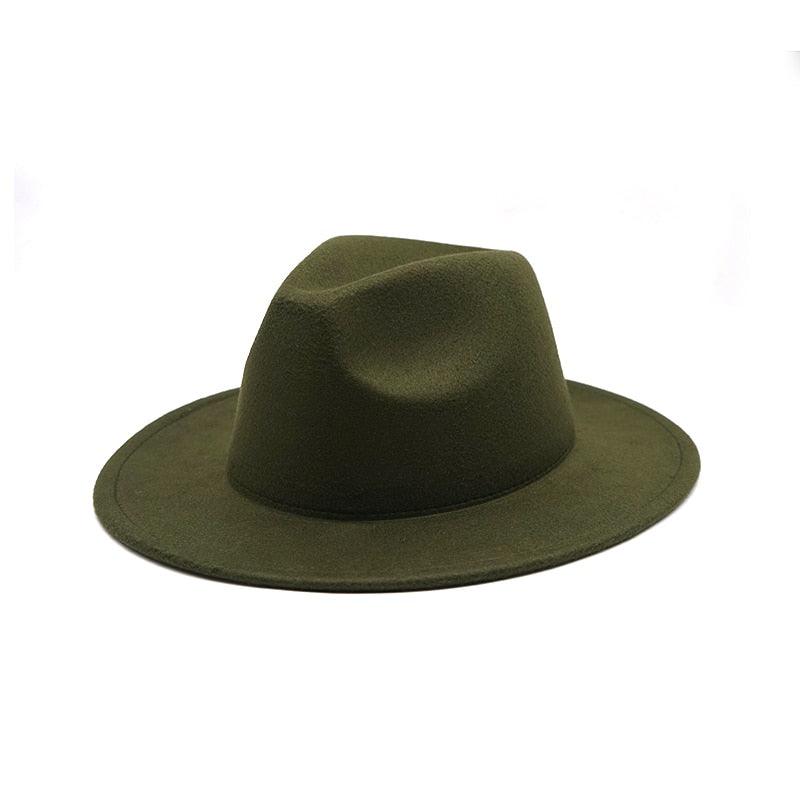 Vintage Wide Brim Fedora Hat for Women Elegant Autumn Winter Style