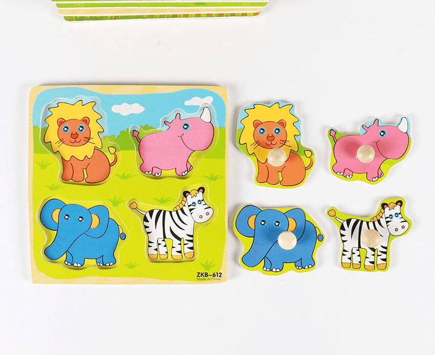 Wooden Montessori Grab Board Puzzle for Early Learning & Play
