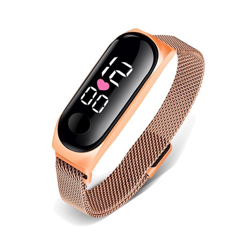 Minimalist Digital Business Watch with Folding Clasp & LED Display