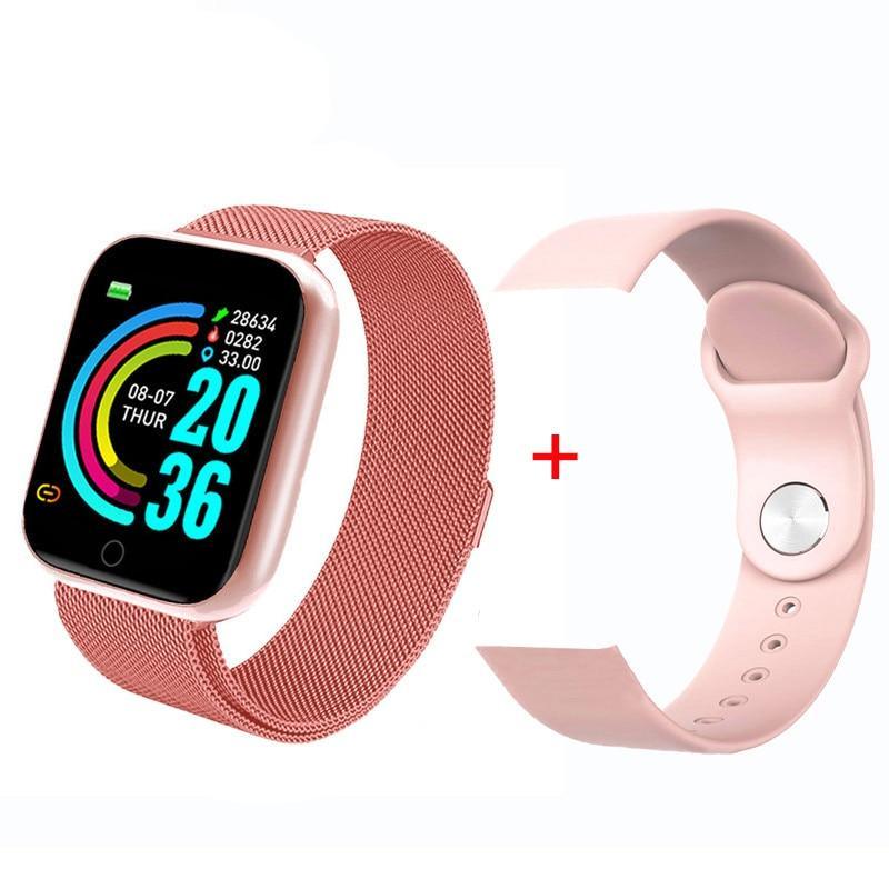 Modern Stainless Steel Square Smartwatch for Fitness and Daily Wear