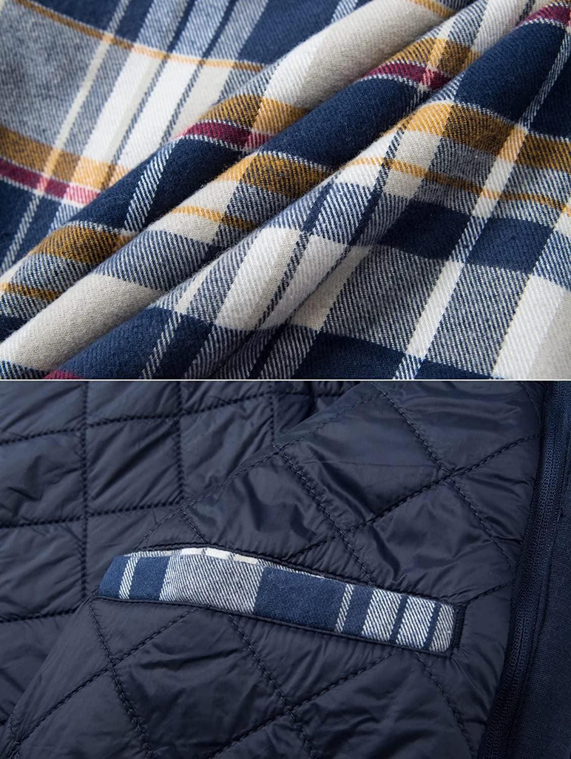 Men's Plaid Flannel Hooded Jacket Thick Warm Winter Shirt Coat