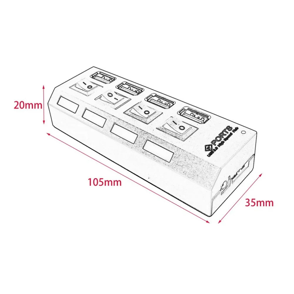 4-Port USB 3.0 Hub – Compact High-Speed Multi-Port Expander