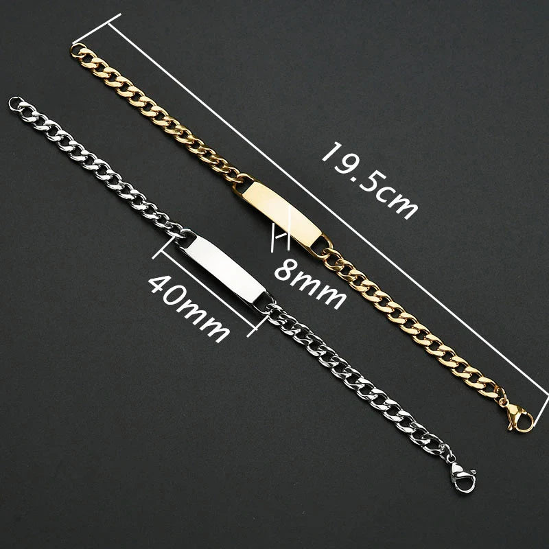 Letdiffery Personalized Eyes Photo Bracelets Stainless Steel Custom Laser Engrave Picture Name Date Men Women Kids Bracelet Gift