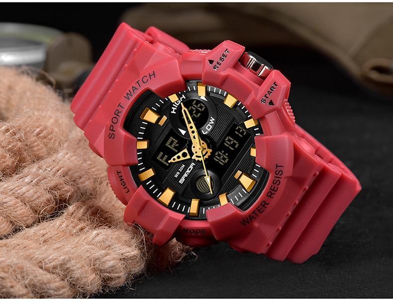 Men's LED Digital Sport Watch Waterproof Military Style 55mm Dial