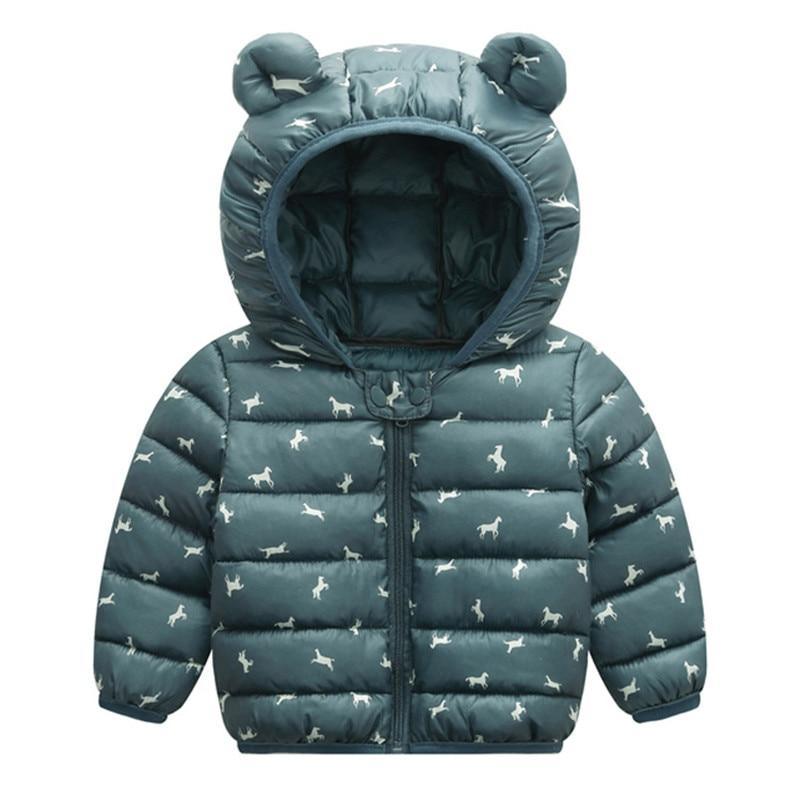 Floral Padded Hooded Jacket for Kids - Winter Warm Cotton Coat