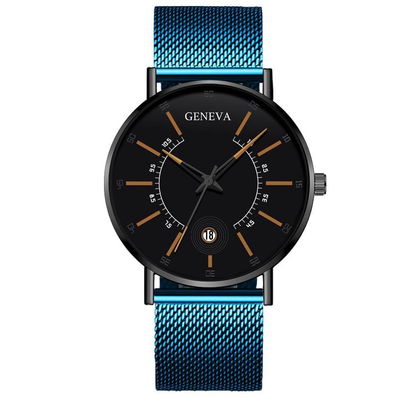 Ultra-Thin Stainless Steel Mesh Men's Quartz Business Wrist Watch