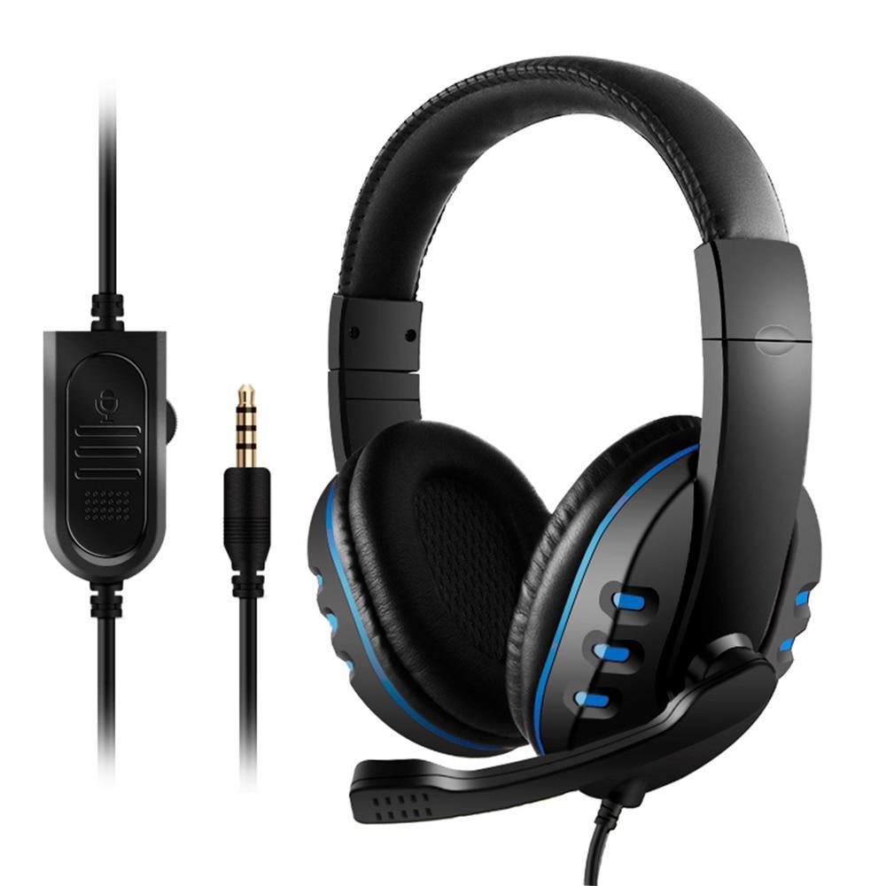 Modern gaming headphones with microphone in black, blue, and red options