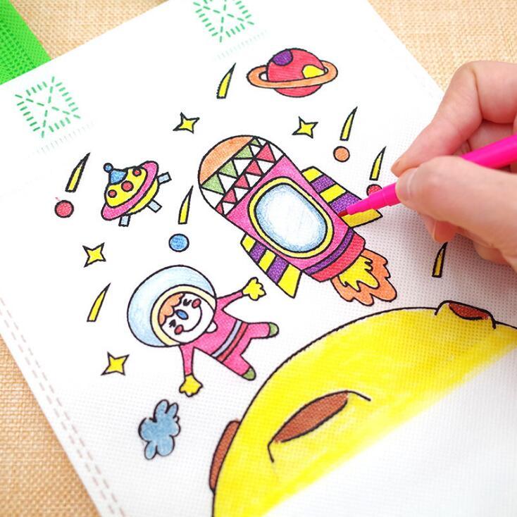 6Pc DIY Graffiti Bag Kit for Kids - Creative Painting Goodie Bags