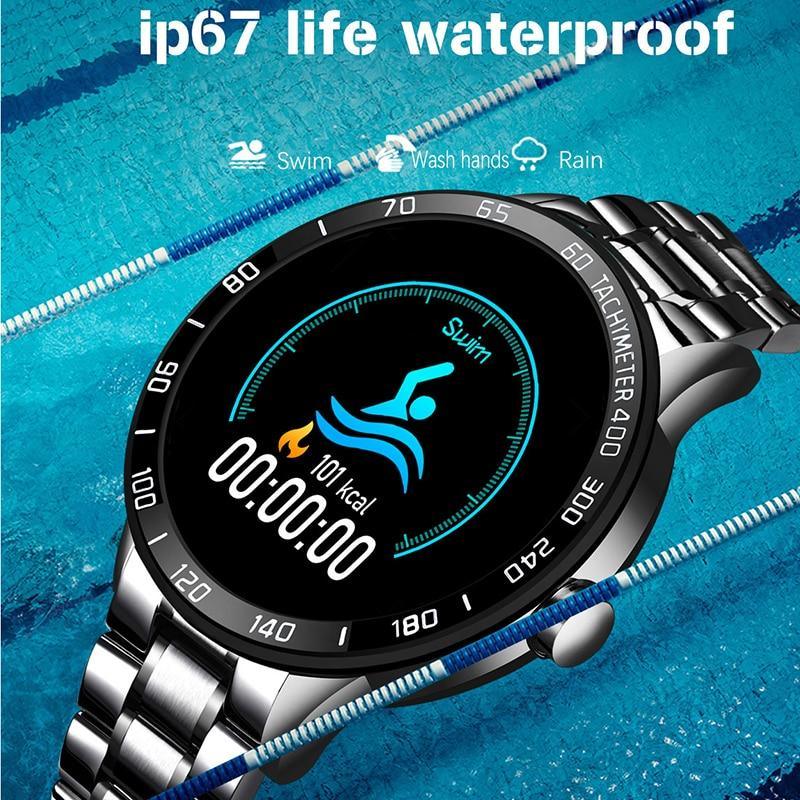 LIGE Men's LED Smart Watch with Blood Pressure & Heart Rate Monitor