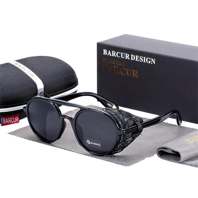 Elegant Vintage Steampunk Round Sunglasses with UV400 Protection