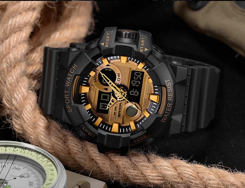 White G-Style Military Sport Watch with Large 55mm Digital Face