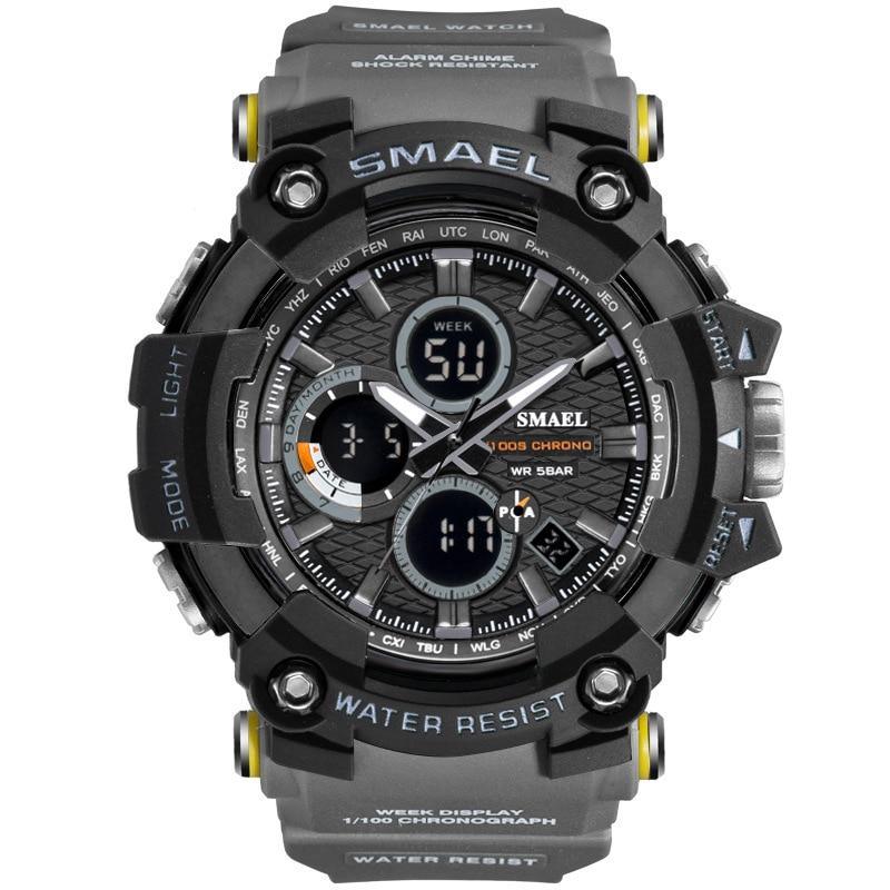 Men's Military Sports Quartz Watch 50M Waterproof Digital Black