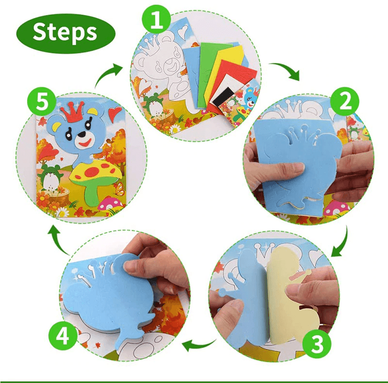 Cartoon 3D EVA Foam Sticker Puzzles for Kids DIY Crafts