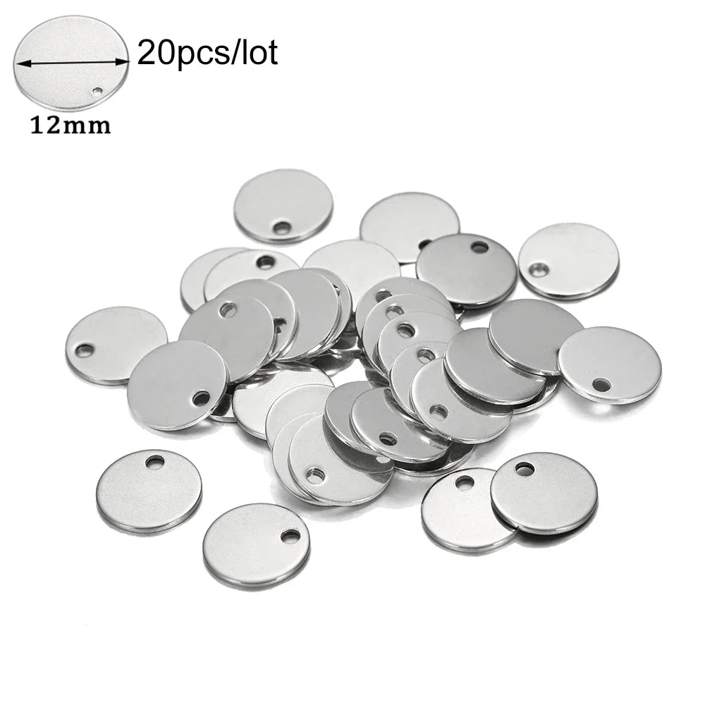 10-50Pcs Gold Stainless Steel Customized Dog Tag Heart-Shaped Oval Blanks Charm Pendant Charms For DIY Jewelry Making Supplies