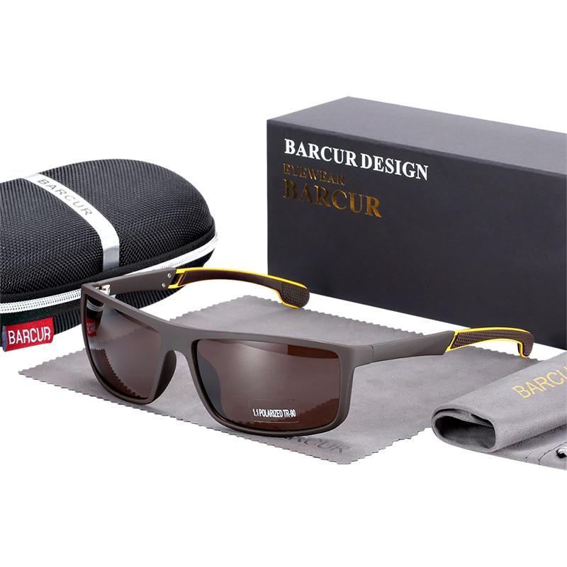 Unisex polarized sport sunglasses in black with scratch-resistant, unbreakable frames