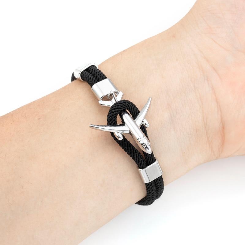 Modern Airplane Anchor Paracord Bracelet Nautical Rope Accessory