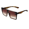 Oversized Flat Top Retro Gradient Sunglasses with UV400 Protection