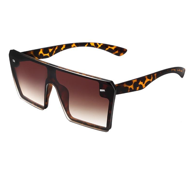 Oversized Square Gradient Sunglasses with UV400 Protection