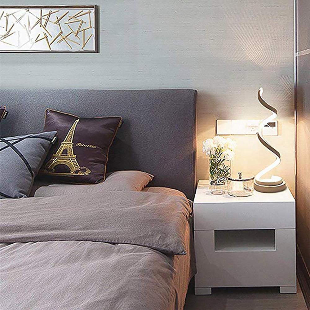 Modern Spiral LED Table Lamp - Dimmable Warm White Desk Light