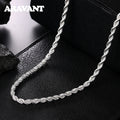 Aravant 925 Silver 4MM Twist Snake Chain Necklace For Women Fashion Jewelry