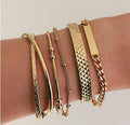 Bohemian Gold-Tone Tassel Bracelet with Shell and Crystals