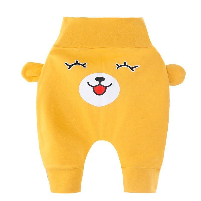 Baby Footed Cotton Bear Pants with Animal Detail