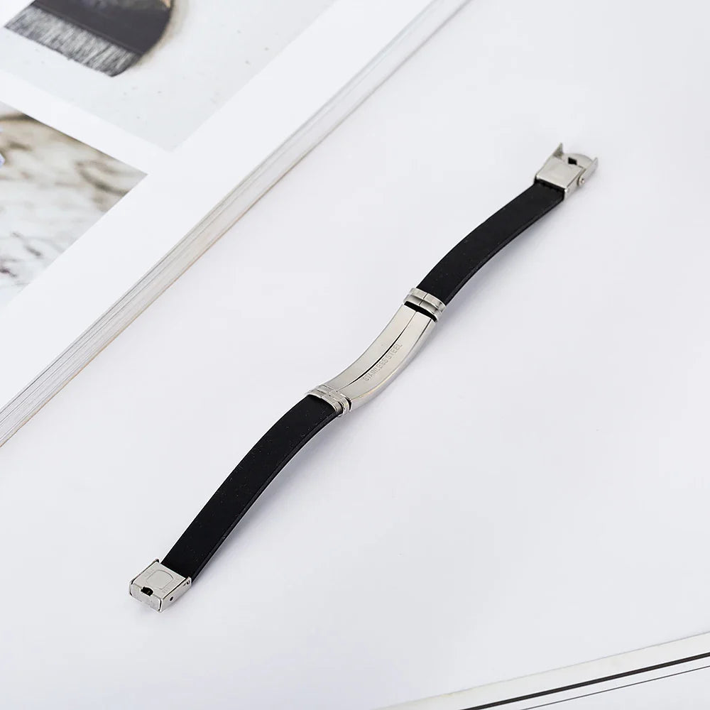 Personalized Engraved Name Letter Logo Bracelet Stainless Steel Silicone Bracelets Bangles For Men Women Custom Jewelry
