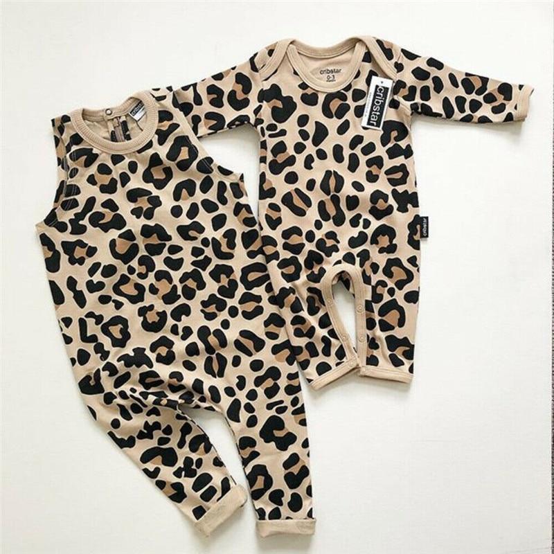 Newborn Baby Girl Leopard Print Romper Jumpsuit Outfit