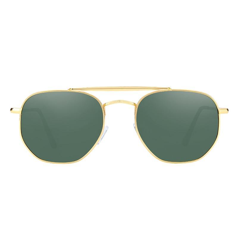 Polarized Hexagon Sunglasses with UV400 Protection - Gold & Black