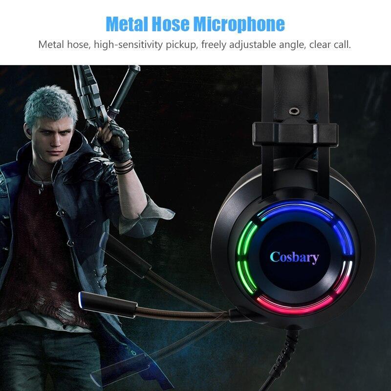 Professional Gaming Headset with 7.1 Surround Sound & RGB Lighting