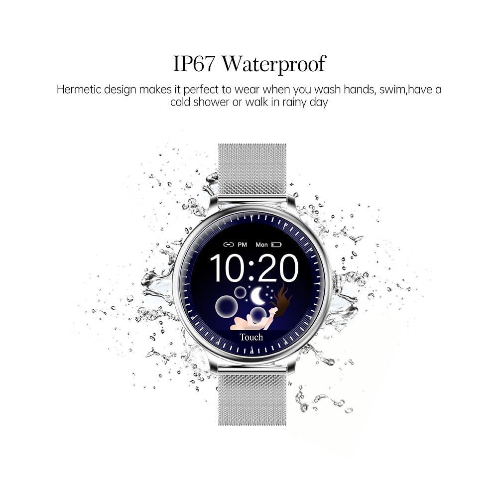 Women's Round Screen Smart Watch with Heart Rate Monitor