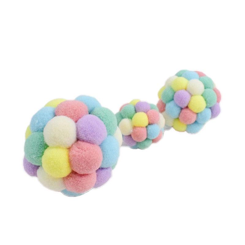 Plush Interactive Cat Toy Balls - 6-Color Set for Pet Enrichment
