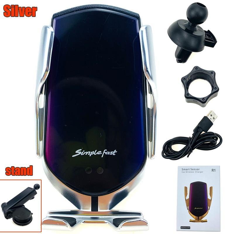 Luxury Automatic Infrared Wireless Car Charger Phone Mount Sliver/Gold