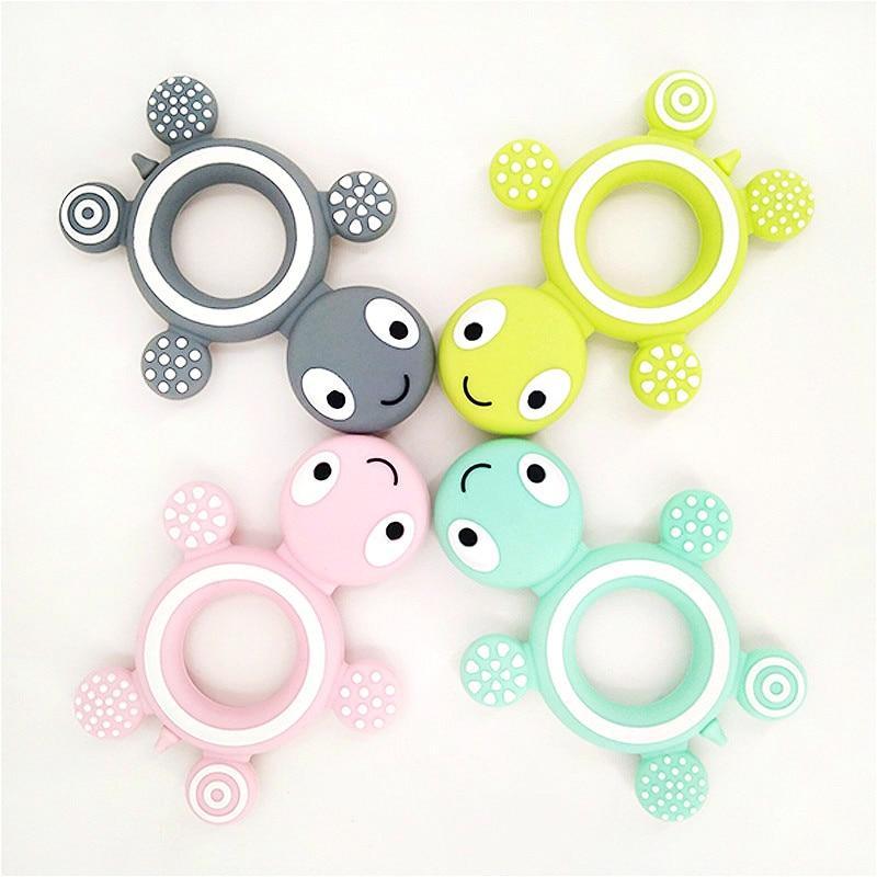 Cute Turtle Baby Silicone Teether - Pastel & Vibrant Chew Toy