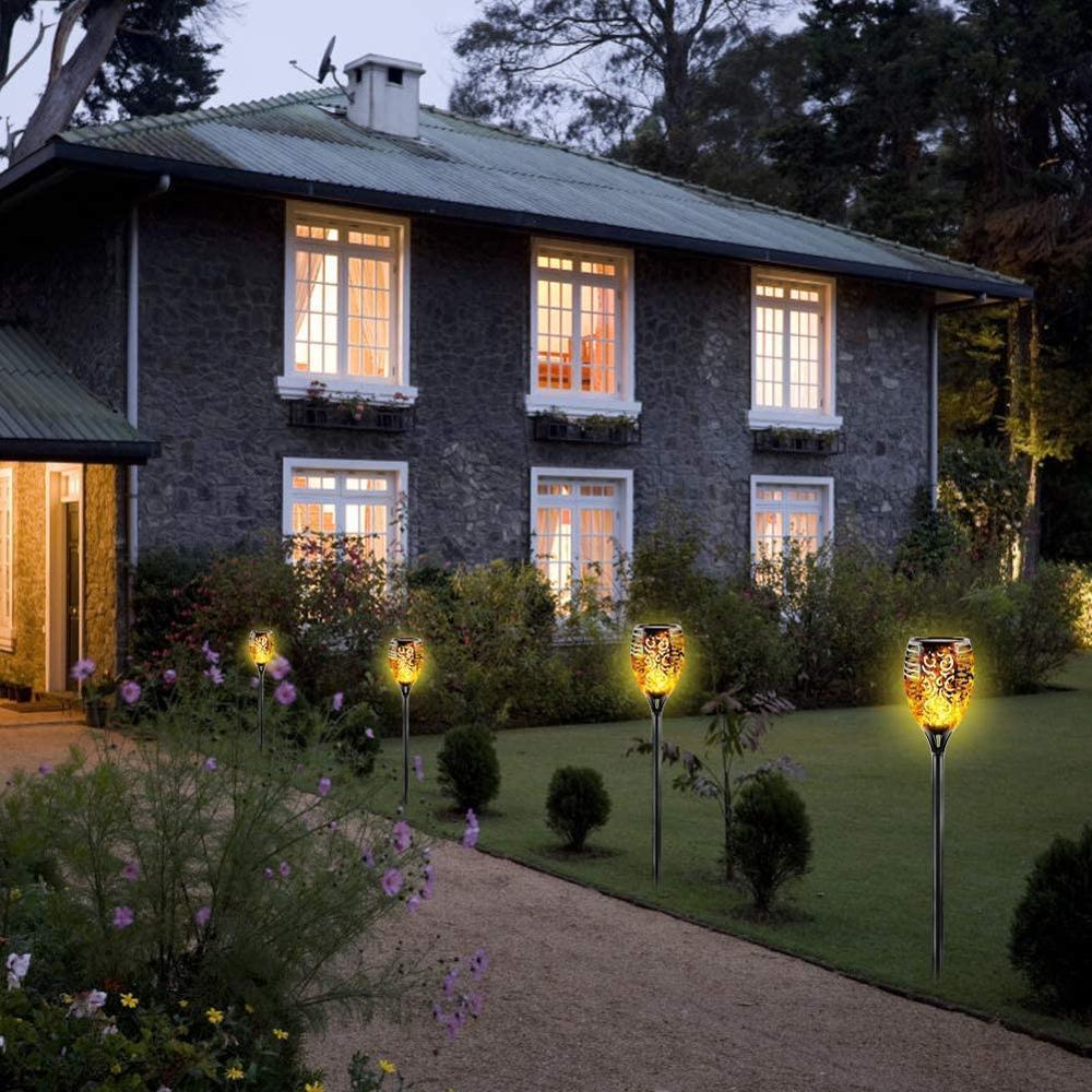 Solar LED Flickering Flame Torch Lights for Garden Pathway