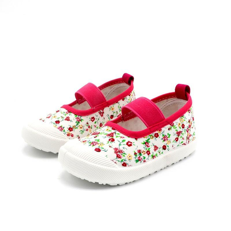 Floral Print Kids Canvas Sneakers for Girls Casual Daily Wear