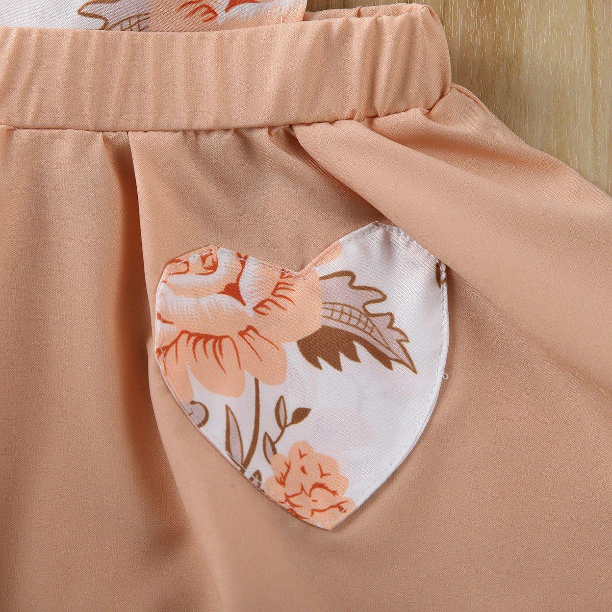 Floral Ruffle Princess Sundress with Big Bow for Baby Girls