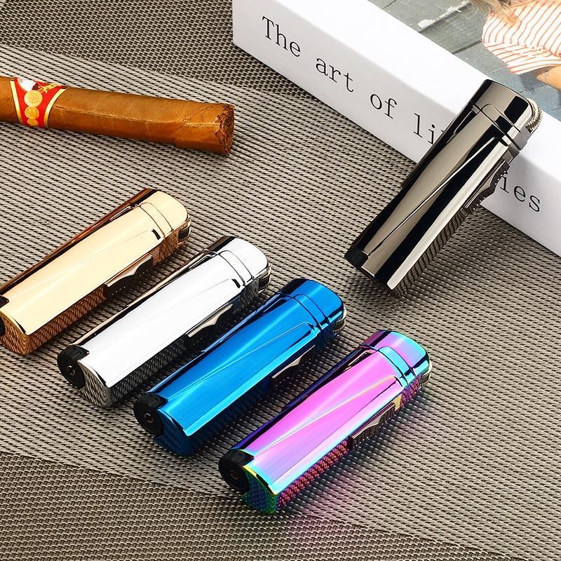 Modern Triple Jet Torch Lighter with Grinding Wheel Ignition
