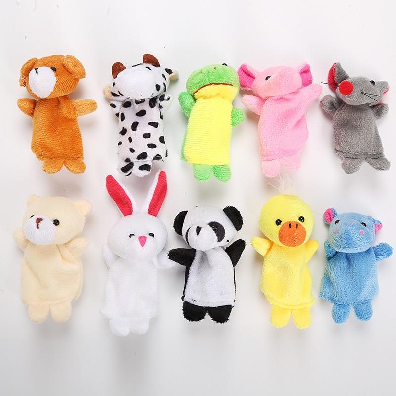 10pcs Cartoon Animal Finger Puppet Set for Kids Storytelling