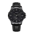 Classic Waterproof Quartz Watch with Leather Strap for Business