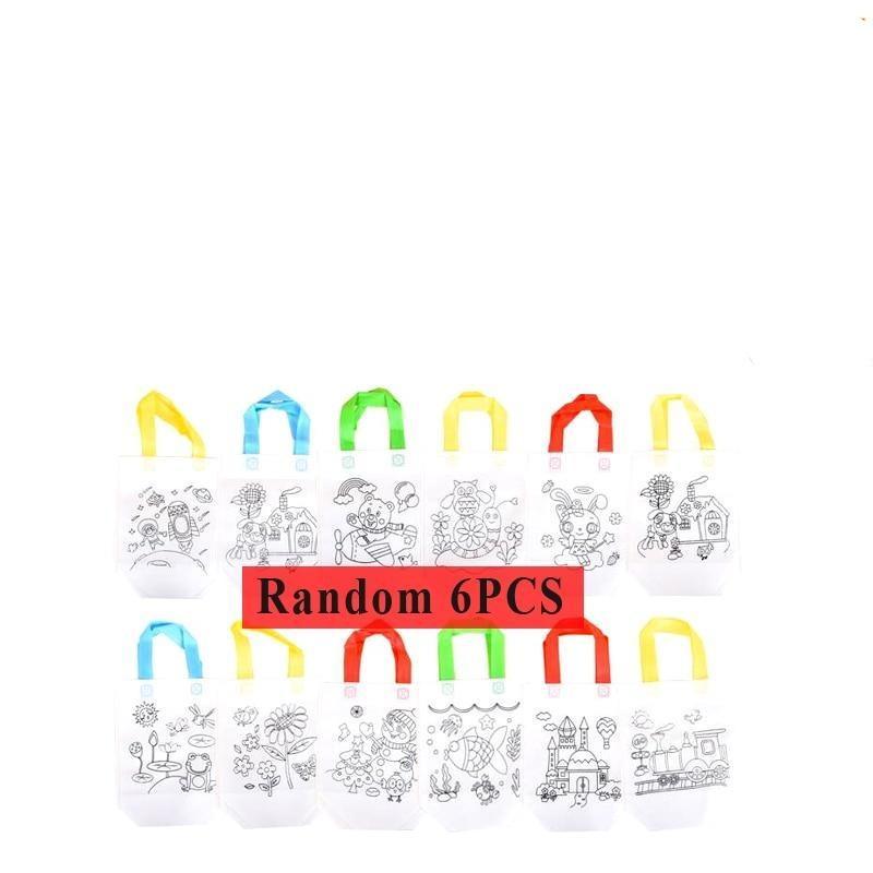6Pc DIY Graffiti Bag Kit for Kids - Creative Painting Goodie Bags