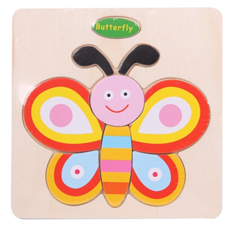 3D Wooden Cartoon Animal Puzzle Set for Toddlers and Preschoolers