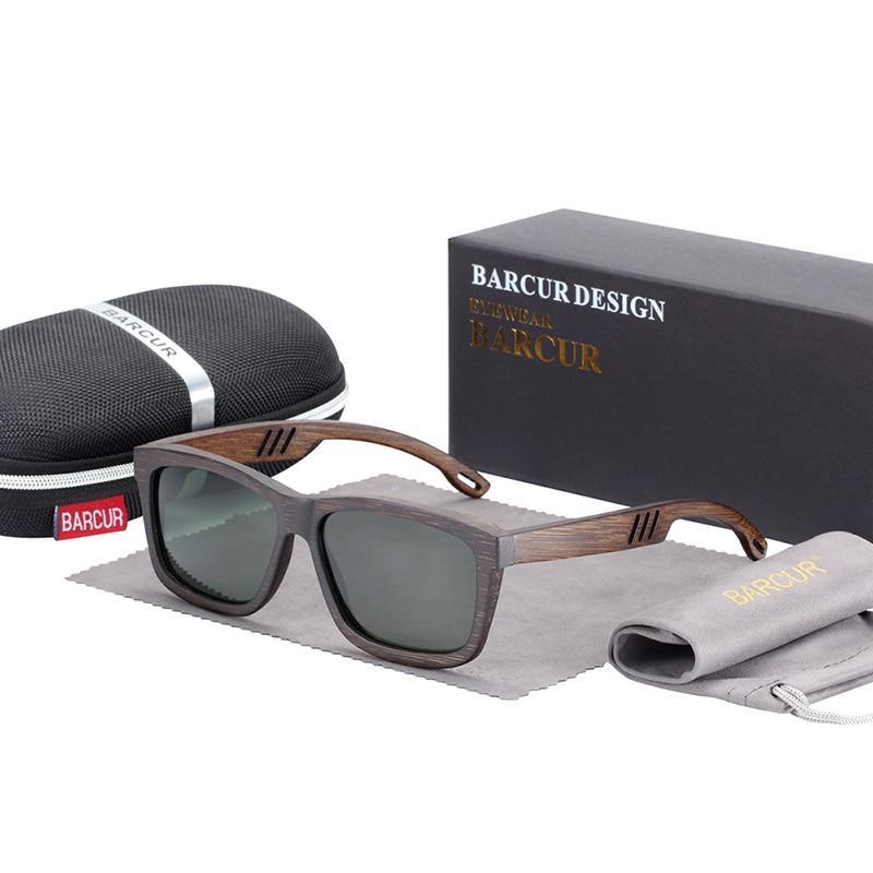 Elegant Square Bamboo Wood Sunglasses Polarized UV400 Vintage Style
