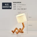 Modern Wooden Robot Table Lamp with Folding Design for Study